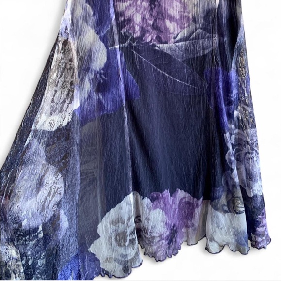 Komarov Blue and Purple Floral Dress! Size Medium! - Picture 7 of 8